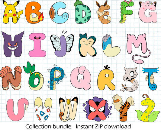 Awesome Pokemon Font BUNDLE Cut Files