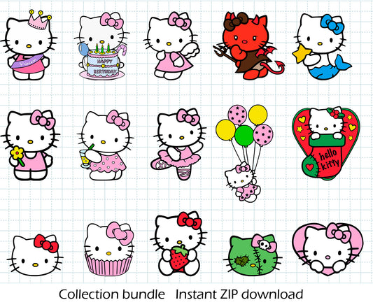 Hello Kitty SVG BUNDLE Cut Files