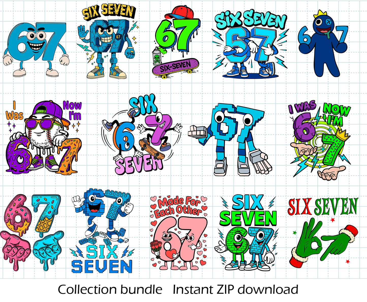 Awesome Six Seven BUNDLE Cut Files
