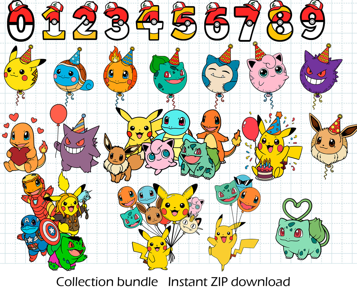 Pokemon Birthday BUNDLE Cut Files