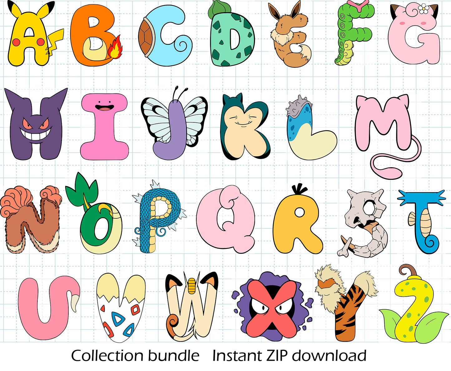 Pokemon Font BUNDLE Cut Files