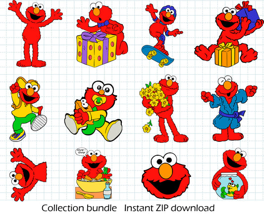 Elmo SVG BUNDLE Cut Files