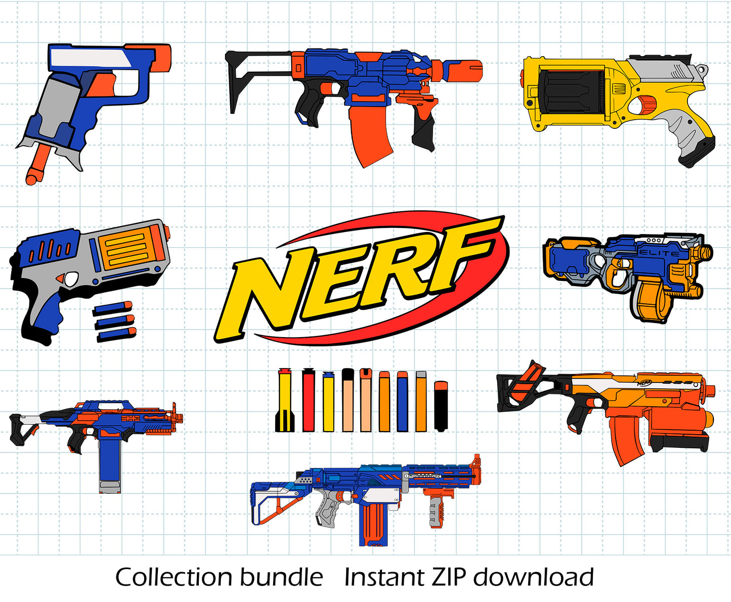Nerf BUNDLE Cut Files
