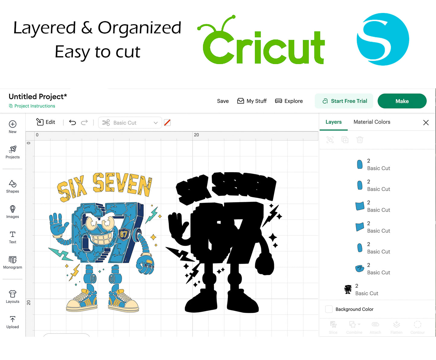 Awesome Six Seven BUNDLE Cut Files