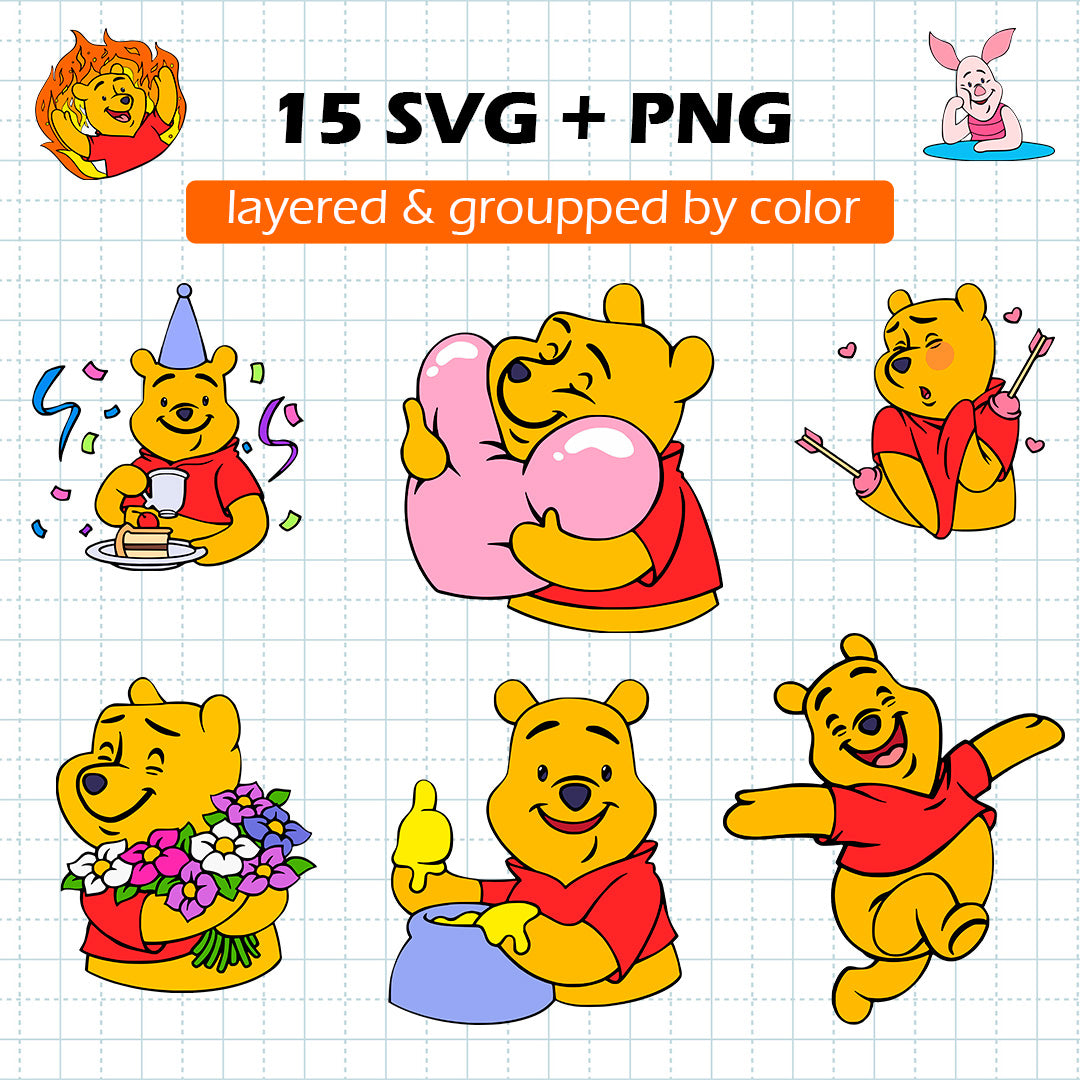 Winnie the Pooh BUNDLE Cut Files