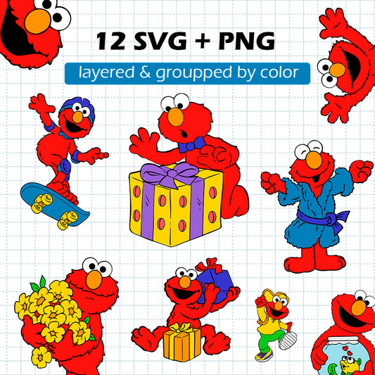 Elmo SVG BUNDLE Cut Files