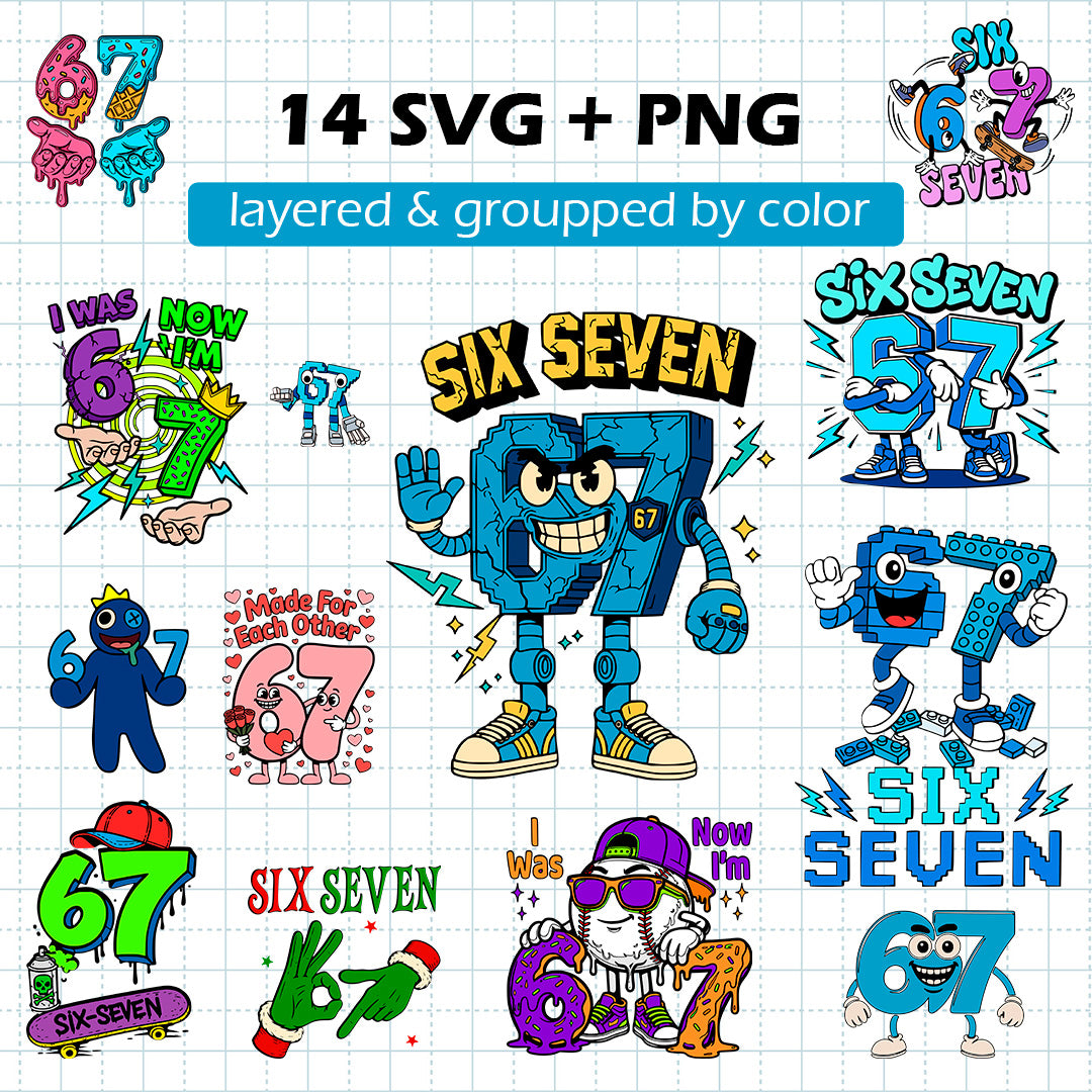 Awesome Six Seven BUNDLE Cut Files