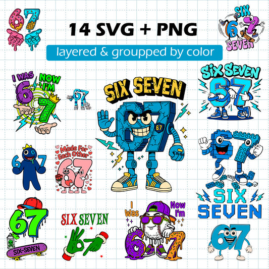 Awesome Six Seven BUNDLE Cut Files
