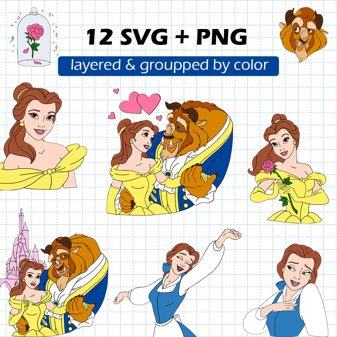 Princess Belle BUNDLE Cut Files