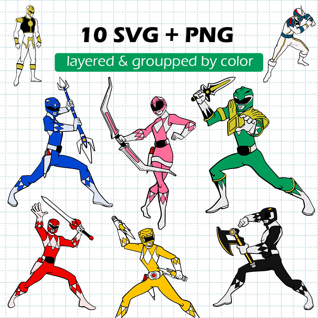 Power Rangers SVG BUNDLE Cut Files